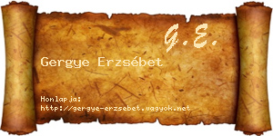 Gergye Erzsébet névjegykártya